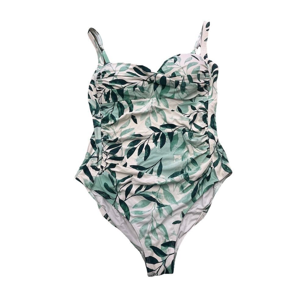 Nip Tuck Swim Floral Swimsuit Size 12 Multi Fit Padded Bra Tropical Slimming